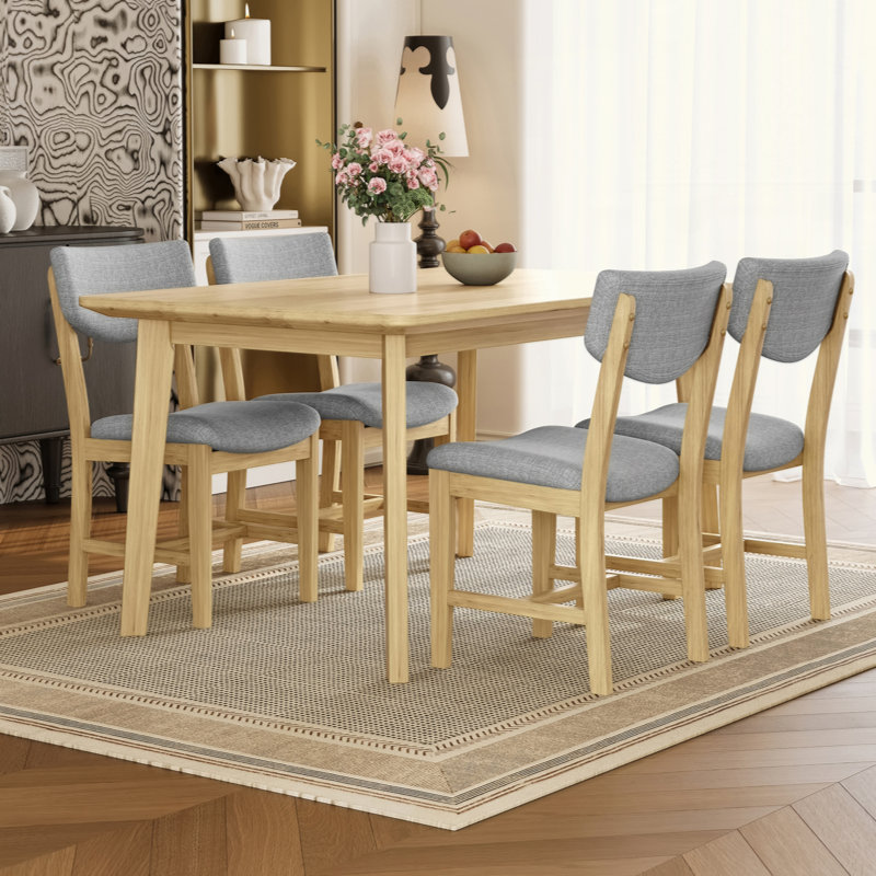 Table de salle à manger Rustic Farmhouse - Structure en bois massif, table de salle à manger rétro minimaliste pour salle à manger, salon