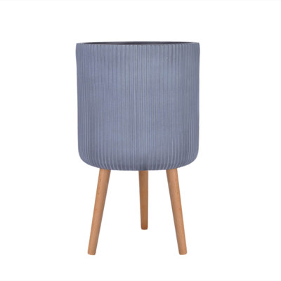 Ribbed Cylinder Planter with Feet