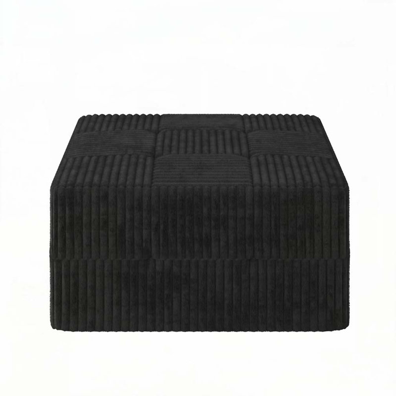 Corduroy Ottoman, Black