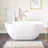 Hibiscus Oval Acrylic Soaking Freestanding Tub with Integrated Drain, Overflow and Tap Deck