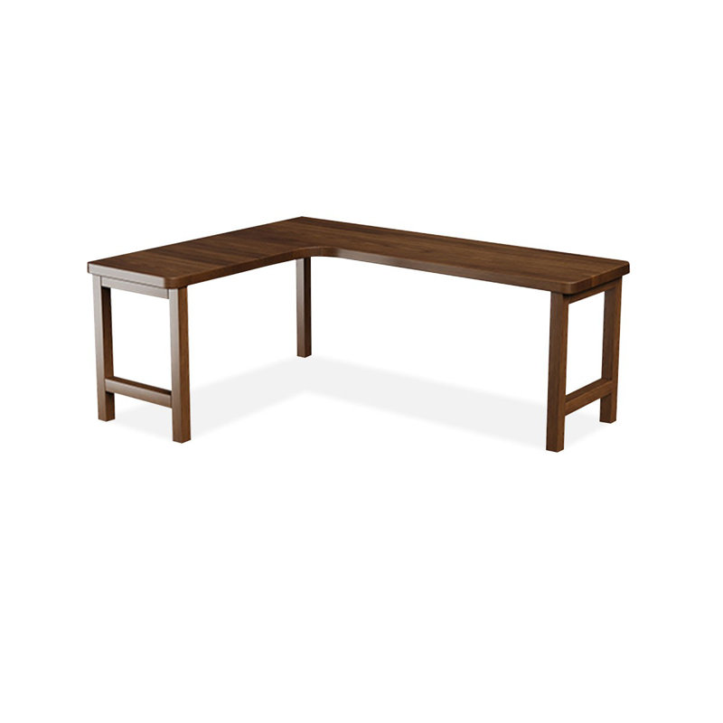 Bureau en bois de noyer clair en forme de L, Retour à gauche, H 29,53 po x l 70,87 po x P 47,24 po