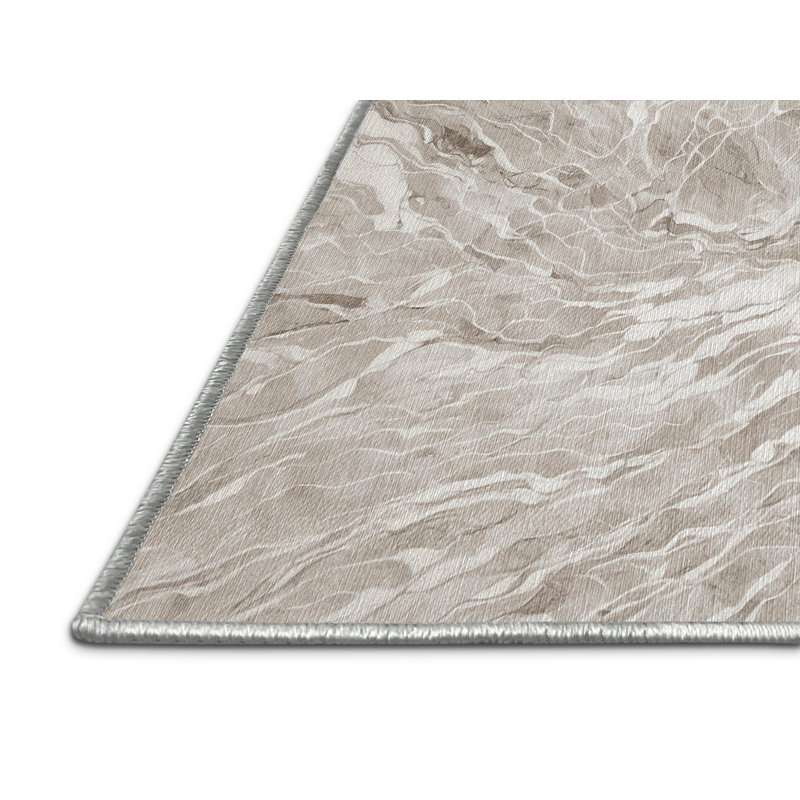 Machine Washable Beige Area Rug, Rectangle 2' x 3'
