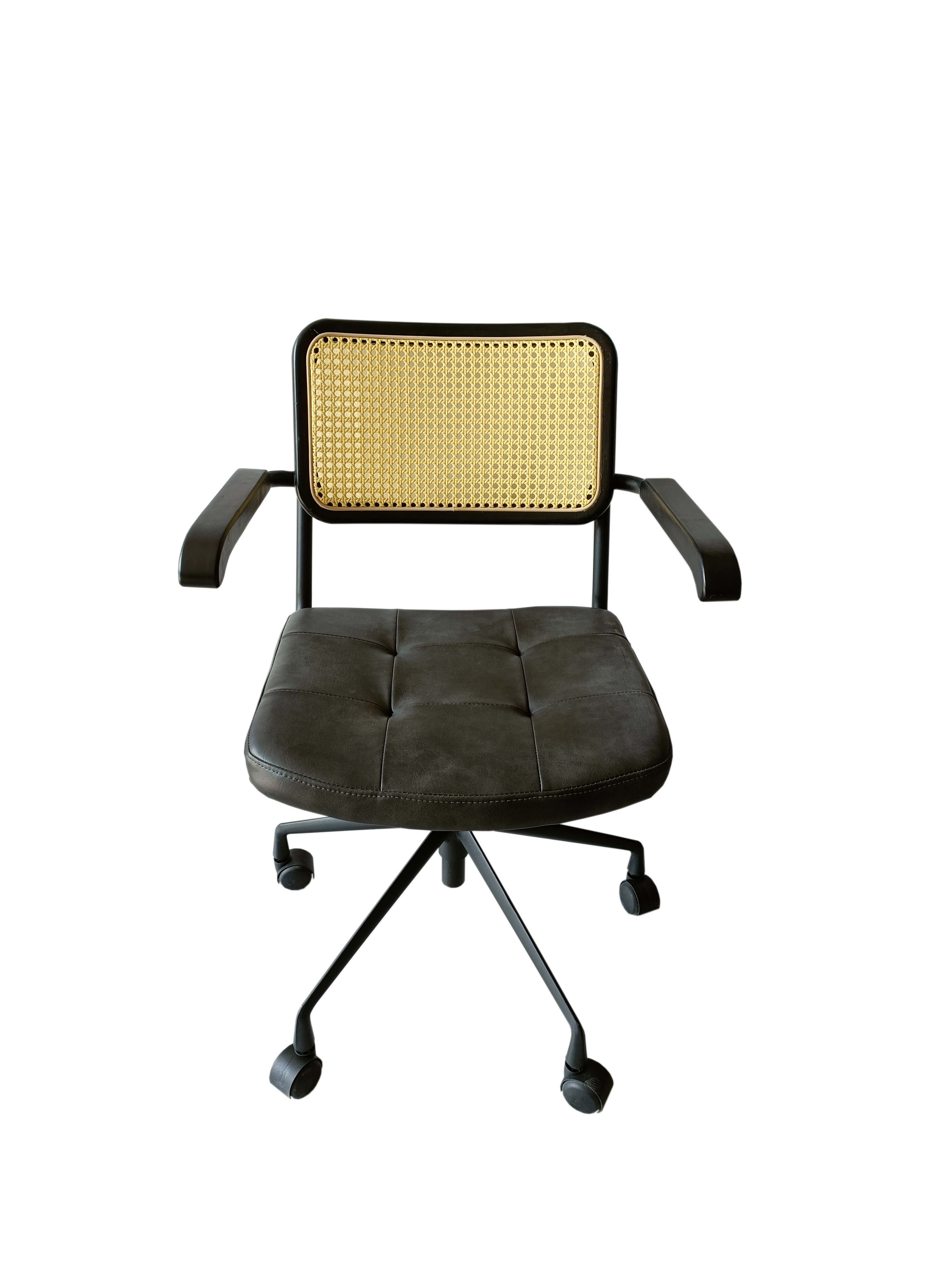 Rattan swivel office discount chair