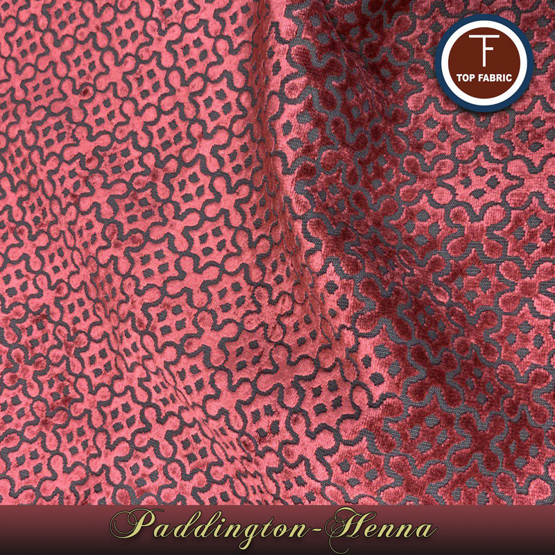 Jigsaw-Paddington Burnout Velvet Fabric, Henna
