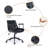 Executive Office Chair Adjustable Leather Mid Back Swivel Office Desk Chair With Padded Armrest 300lbs Load-bearing Computer Desk Chair For Home Office （set of 2 Black）-2052040664-2053498452