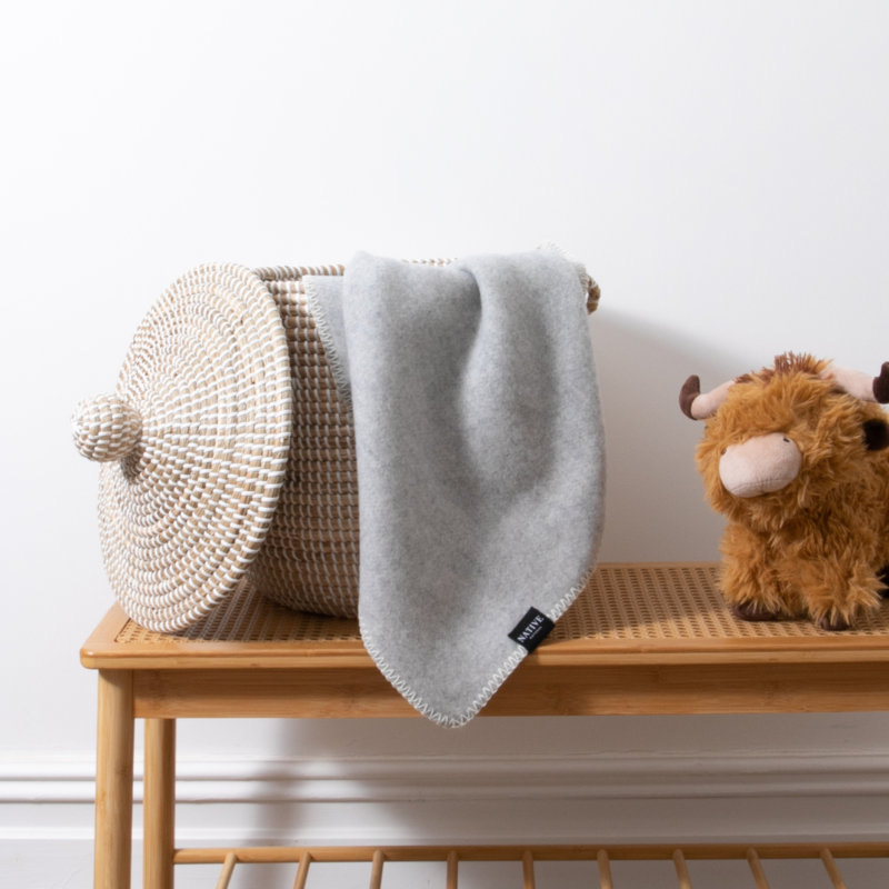 Wool Baby Blanket, Grey