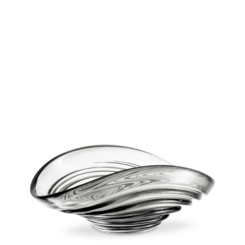 Pheadra Handmade Glass Decorative Bowl, Brown, 6.3" H x 15.75" W x 10.24" D