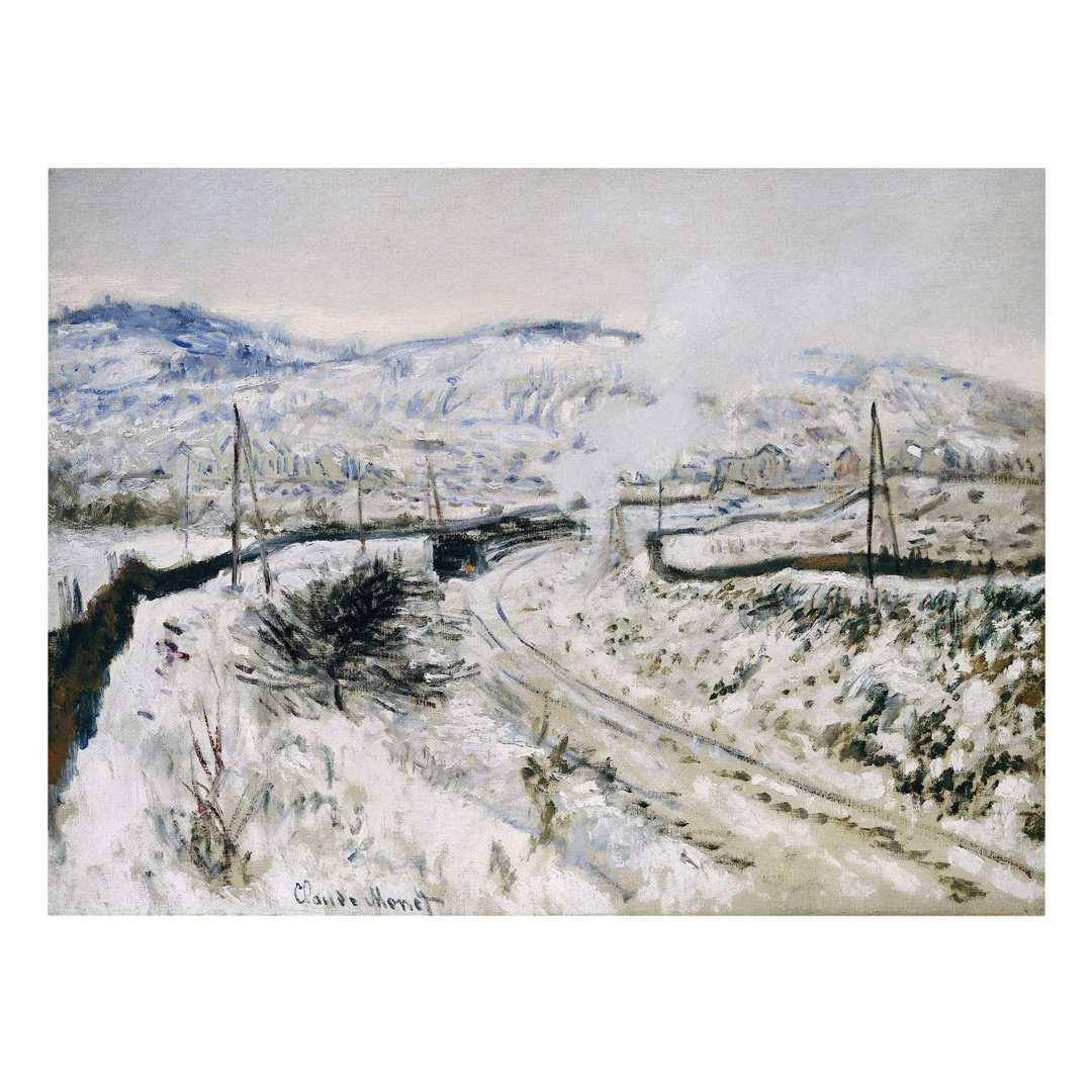 Leinwanddruck Zug im Schnee bei Argenteuil von Claude Monet