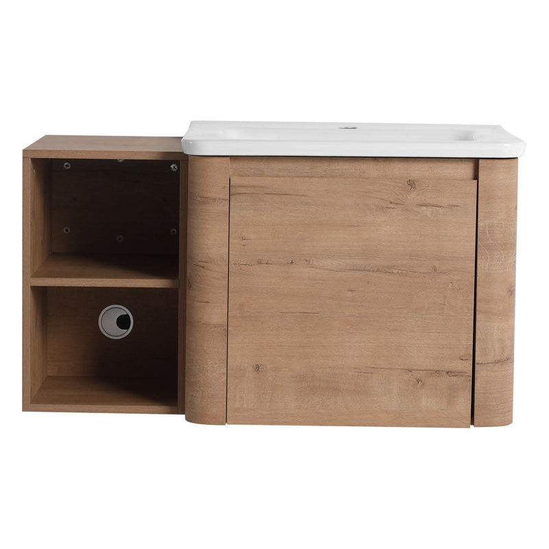 Meuble-lavabo mural avec lavabo en céramique blanche, 36"
