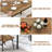 Dining Table Set For 4, 5 Piece Rectangle Farmhouse Wooden Dining Room Table Set With Metal Frame And Wood Tabletop, Kitchen Table Set With 4 Chair For Small Space, Breakfast Nook And Apartment, Restaurant, Brown