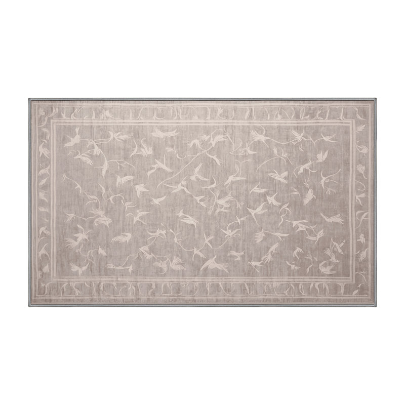 Machine Washable Gray Area Rug, Rectangle 2' x 3'