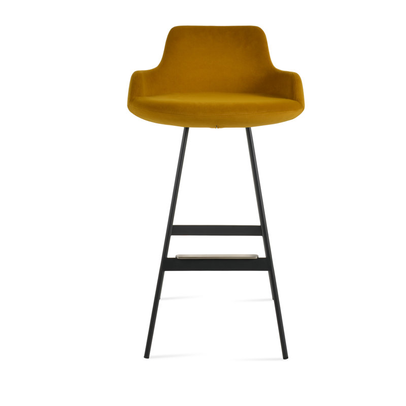 Tabouret Dervish Balat, Noir, Curcuma, Tabouret de bar (siège d'une hauteur de 29 po)