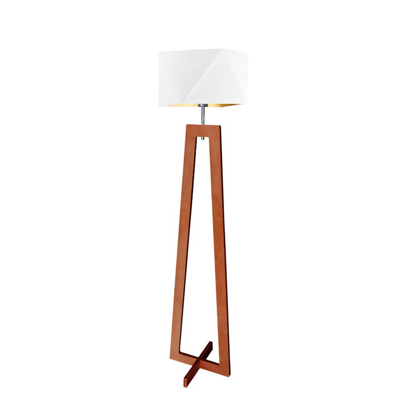 Fitzwater 152cm Traditional Floor Lamp, White, Brown