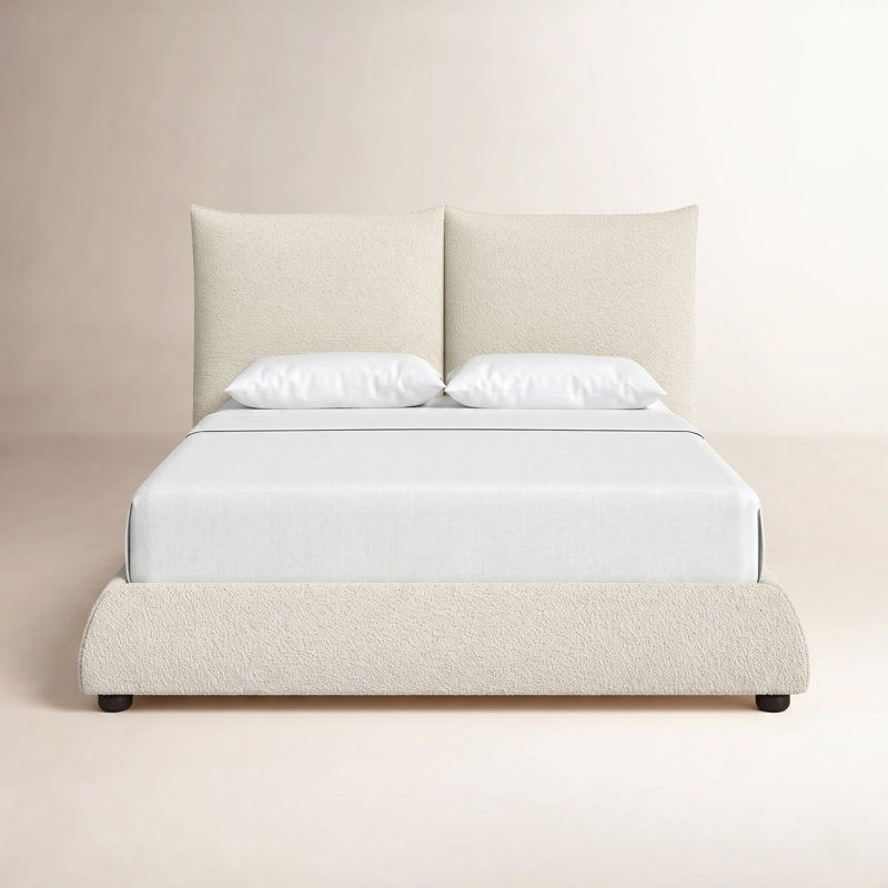 Katalina Culloden Upholstered Panel Bed, Queen, Ivory