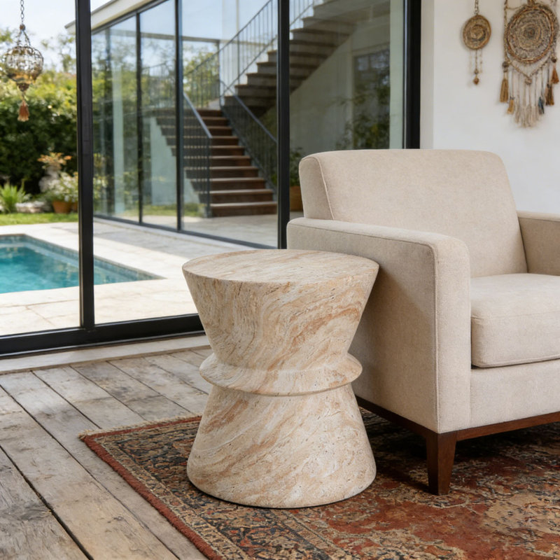 Outdoor/Indoor Lightweight Concrete Side Table