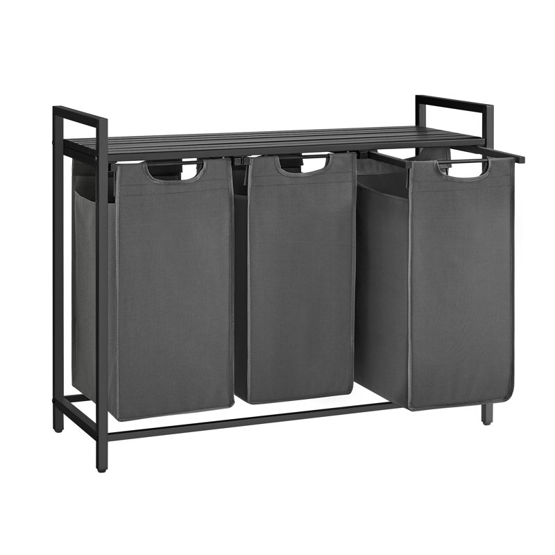 Laundry Sorter with Handles, Black/Dark Grey
