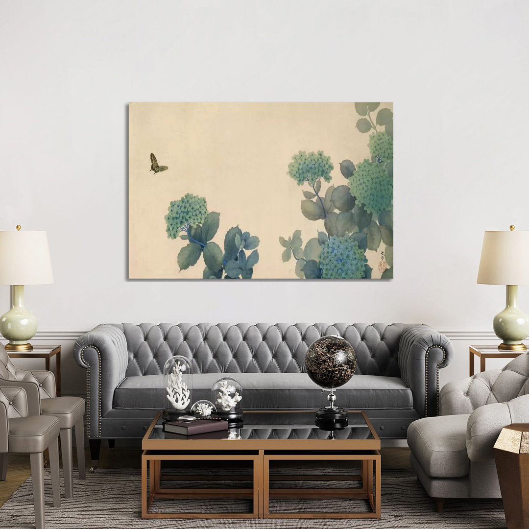 Hydrangeas by Hishida Shunso - Wrapped Canvas Gallery-Wrapped Canvas Giclée