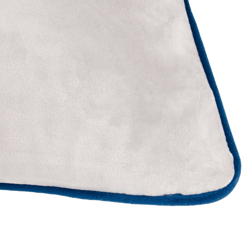 Meridian Square Cushion, Feather, Silver/Navy, Square 45cm