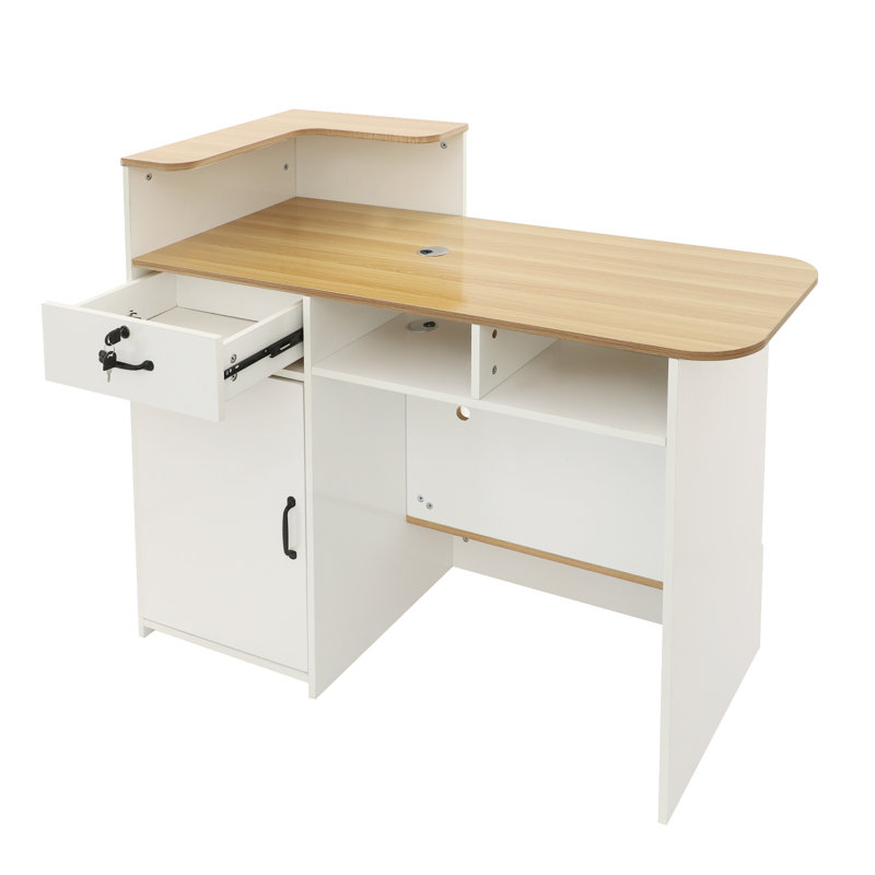 Modern Reception Desk, Reception Counter, Modern Reception Desk With Lockable Drawer