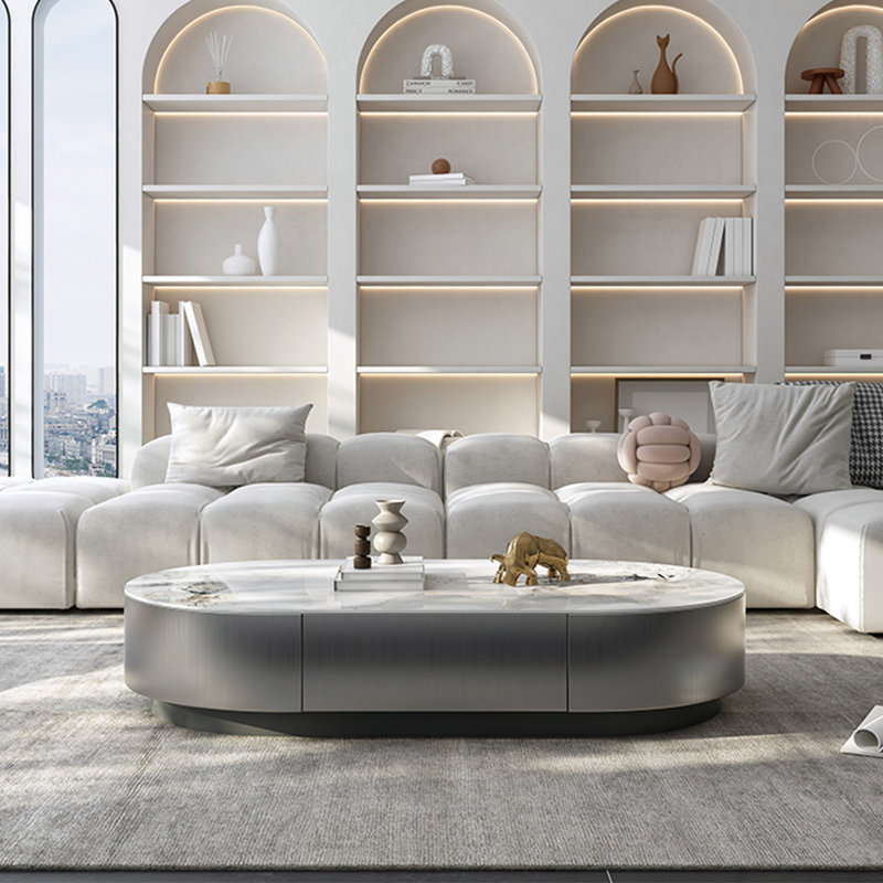 Table basse Modern, Gris foncé, H 12,6 po x L 51,2 po x l 27,6 po