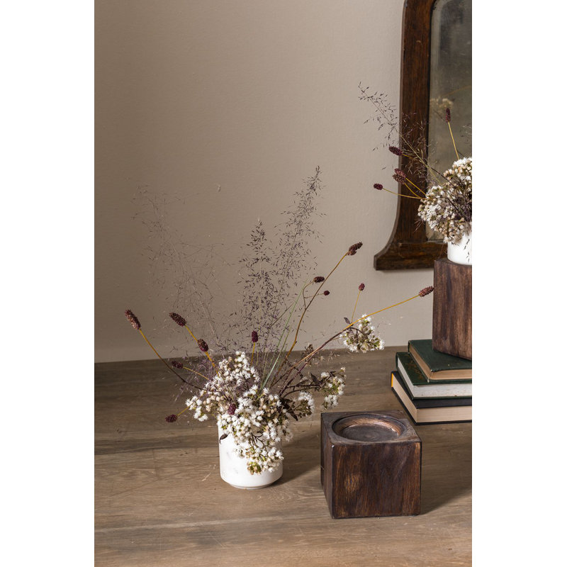 Pot à fleurs en bois Datus, H 5,75 po x l 4 po x P 4 po