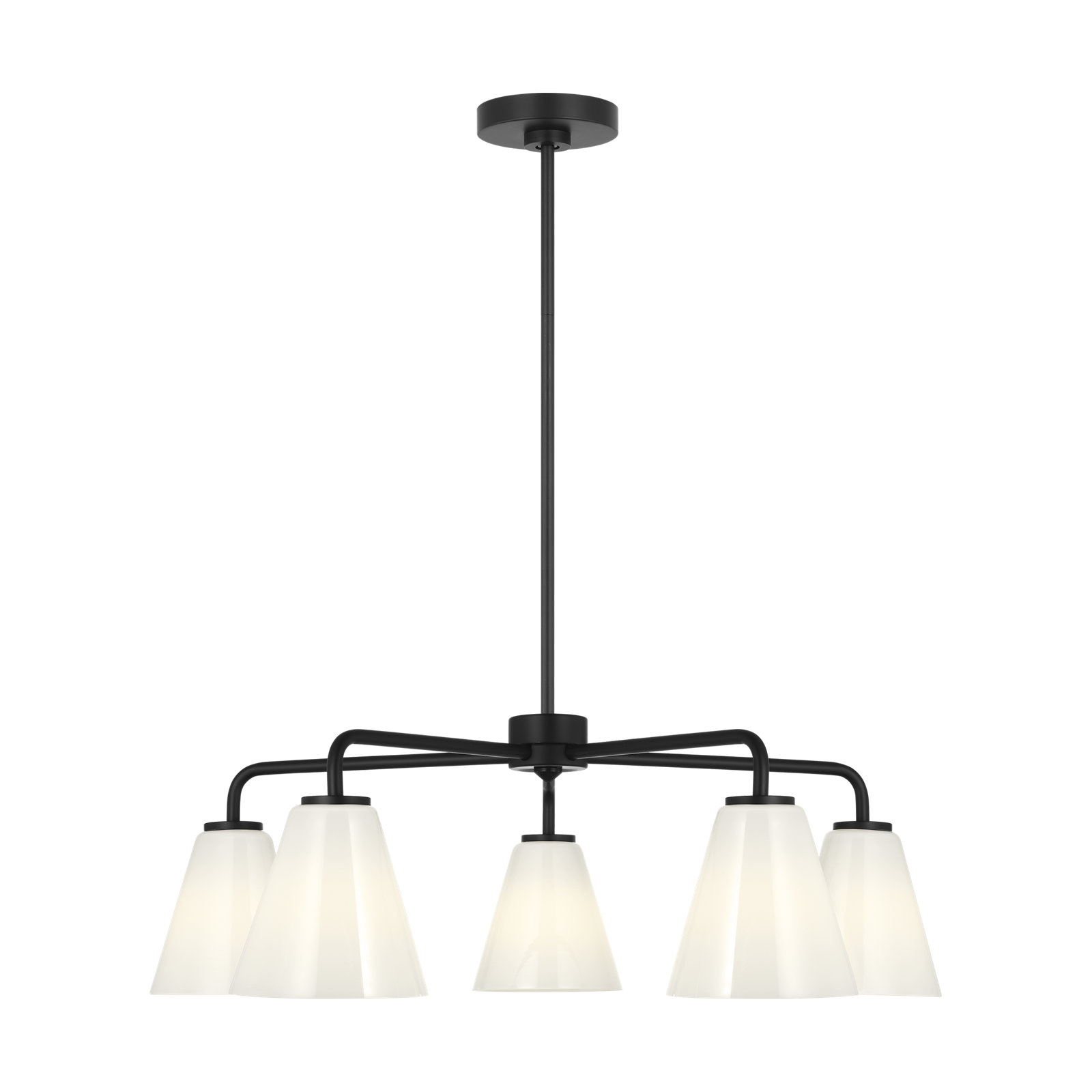 Hayden 5-Light Chandelier, Midnight Black, White