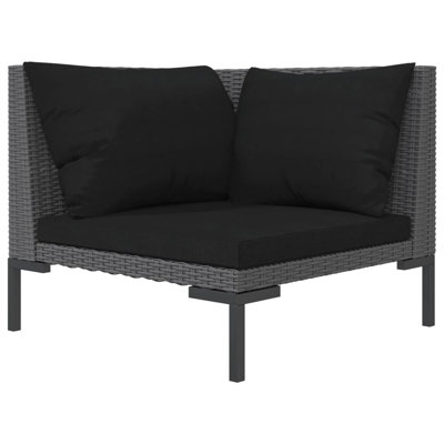 Canapé de jardin Vidaxl gris foncé