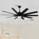 72 In.Integarted Led Large Black Double Finish Ceiling Fan With Remote Control
