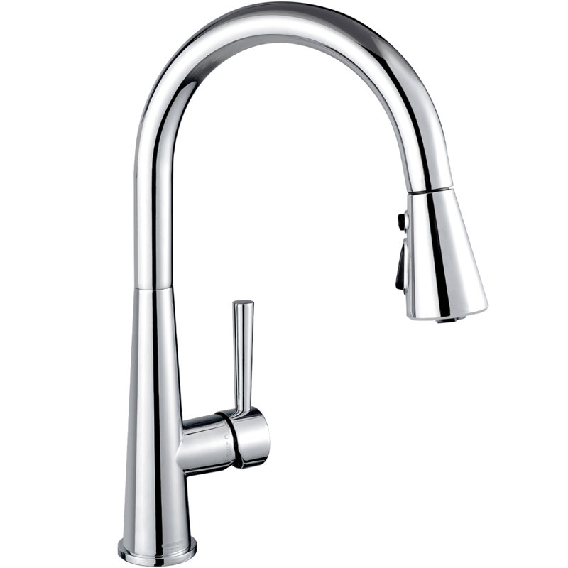 Robinet de cuisine rétractable à poignée simple avec support magnétique, Chrome