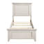 Lit simple style avec finition blanche - tête de lit en bois pour meubles de chambre à coucher et sommier à rails requis-1781423569