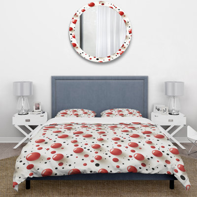 Red And White Polka Dots Dots Duvet Cover