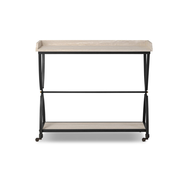 Six Beers 43'' W Console Table, Beige, Black