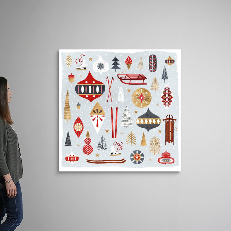 Reproduction d’art sur toile, "Christmas chalet IV" par Victoria Borges, H 48 po x l 48 po x P 1,25 po, Toile tendue