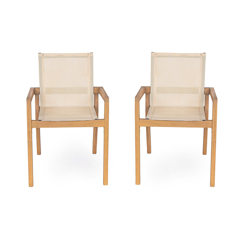 Fauteuil de patio (ensemble de 2), Beige / brun clair