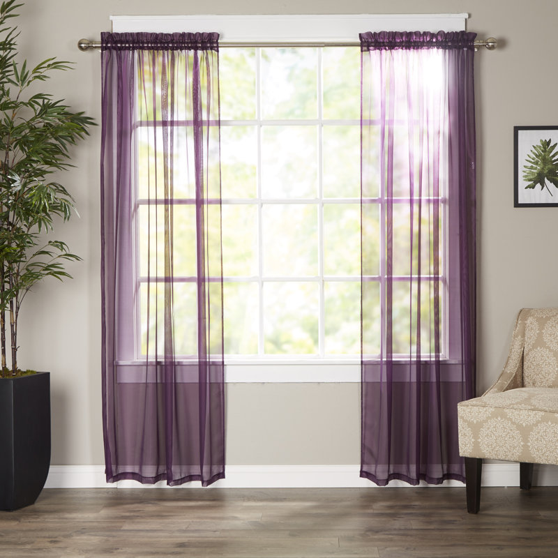 Sheer Sliding Panel Pair, 60" L x 84" L, Violet