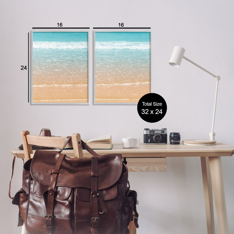 Vivid Calming Beach Views 2 PC, estampe numérique par Nataly White, Estampe numérique Farmhouse, H 24 po x l 16 po