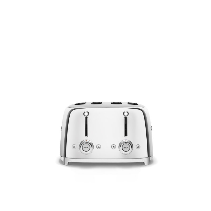 Smeg TSF03 50s Style Retro Four Slice Toaster, Chrome