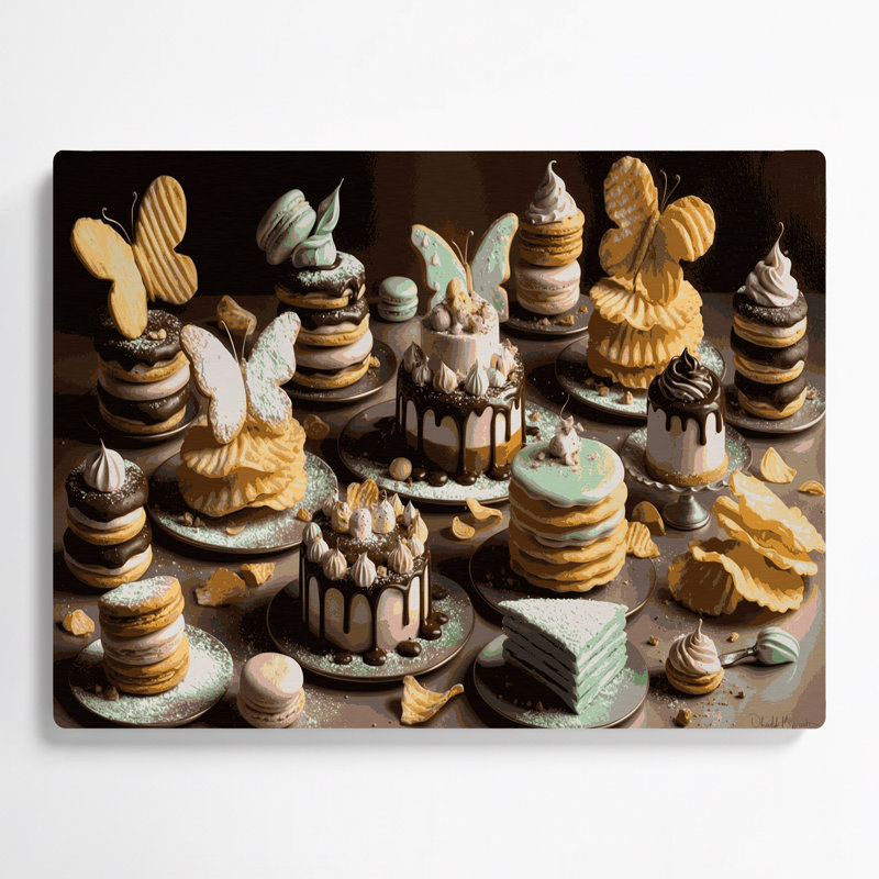 Desserts, pommes de terre croustillantes, art mural en métal noir, 11" H x 14" W