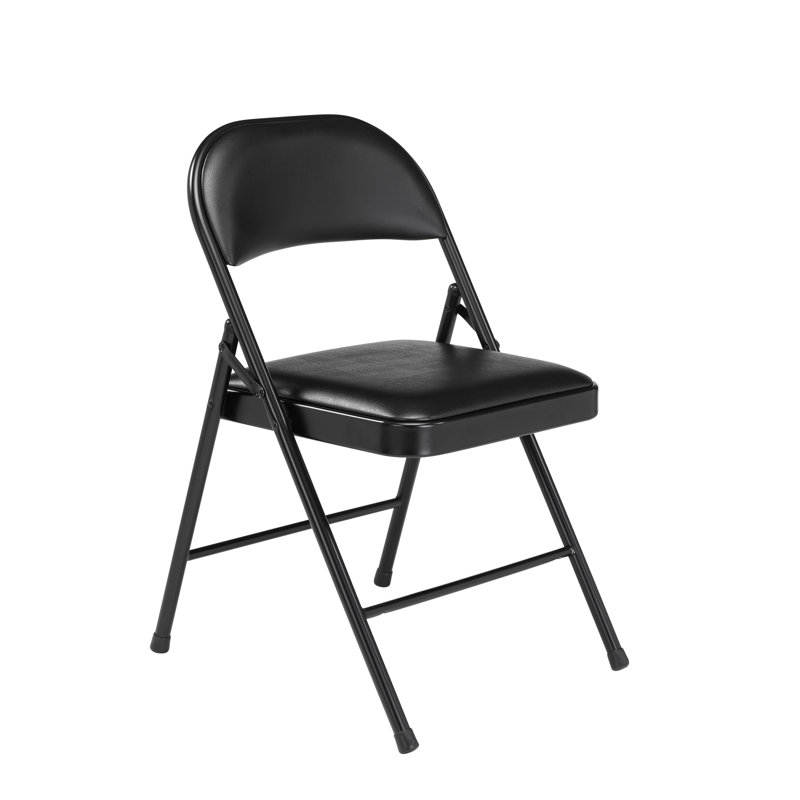 Chaise pliante rembourrée en vinyl Commercialine, Noir
