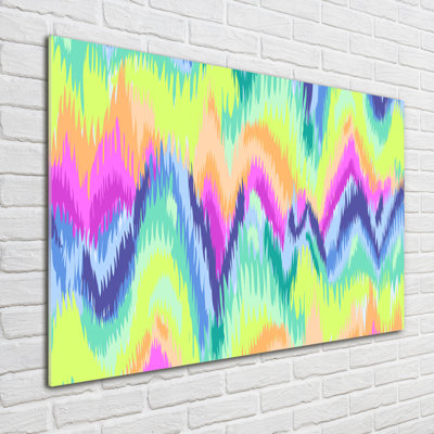 Glass Print Wall Art 100X70cm Image Printed On Glass Decorative Wall Picture Behind Toughened / Tempered Safety Real Glass For Kitchen & Living Room Theme:Rainbow Background