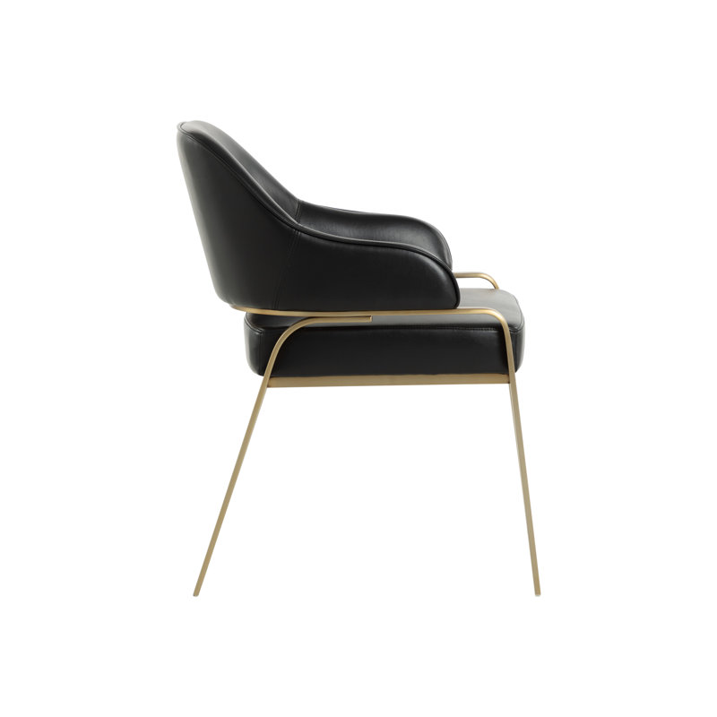 Malachi Upholstered Arm Chair, Black