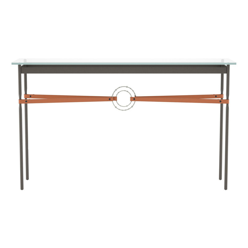 Console Equus, Argenté, Cuir châtaignier, Fumée foncée