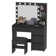 4-Drawer Makeup Vanity Table,Black Dressing Table with Mirror