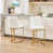 White Seat/Gold Legs/Faux Leather