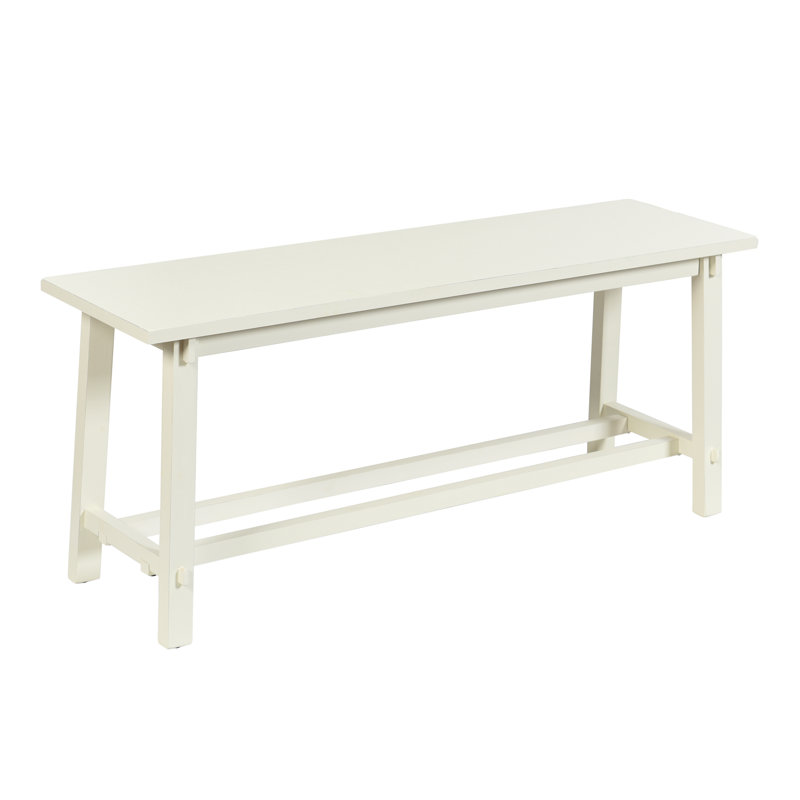 Mabel Slatted Utility Bench - Soft White, Soft White