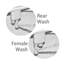 Accessoire de bidet à écran tactile avec douchette à double jet et fonction autonettoyante, blanc
