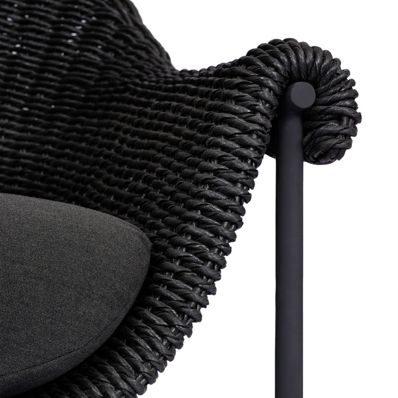Suerte Outdoor Chair-Faux Black Hyacinth, Arashi Ink