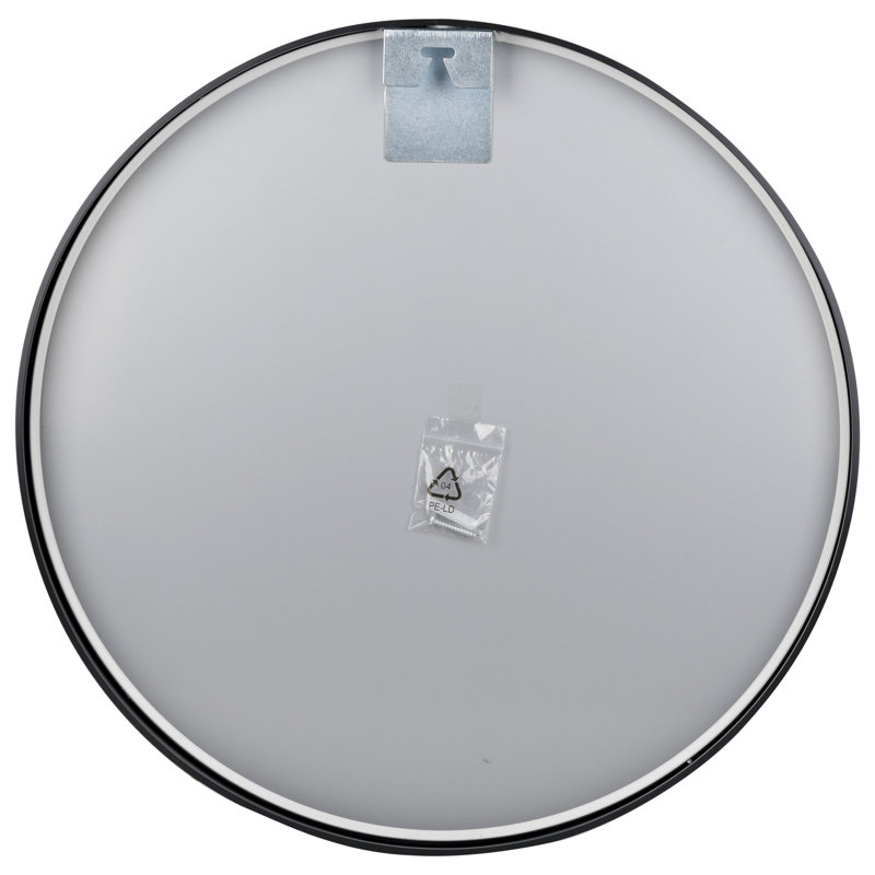 Gallen Round Metal Wall Mirror, Black, 20" x 20"