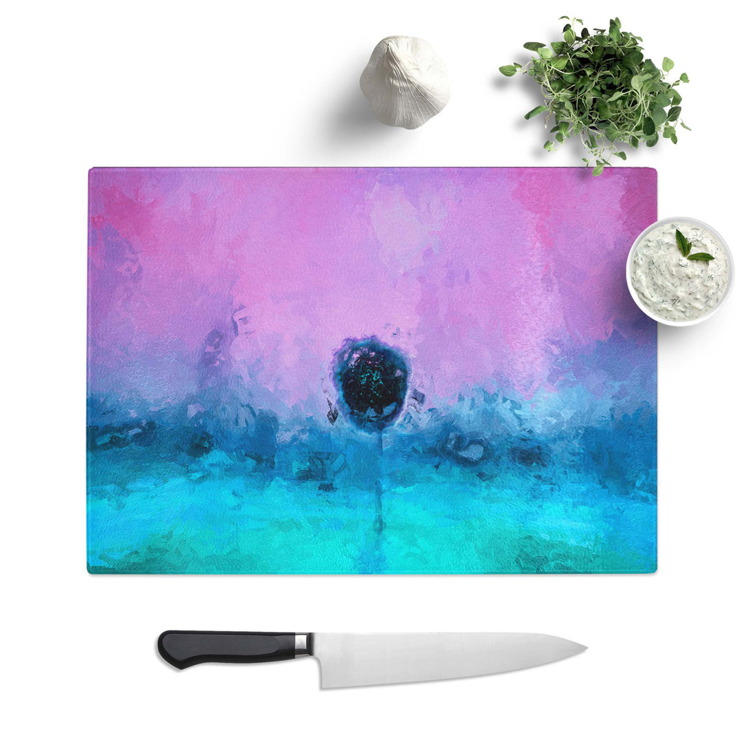 Glass Lone Tree in Abstract Chopping Board