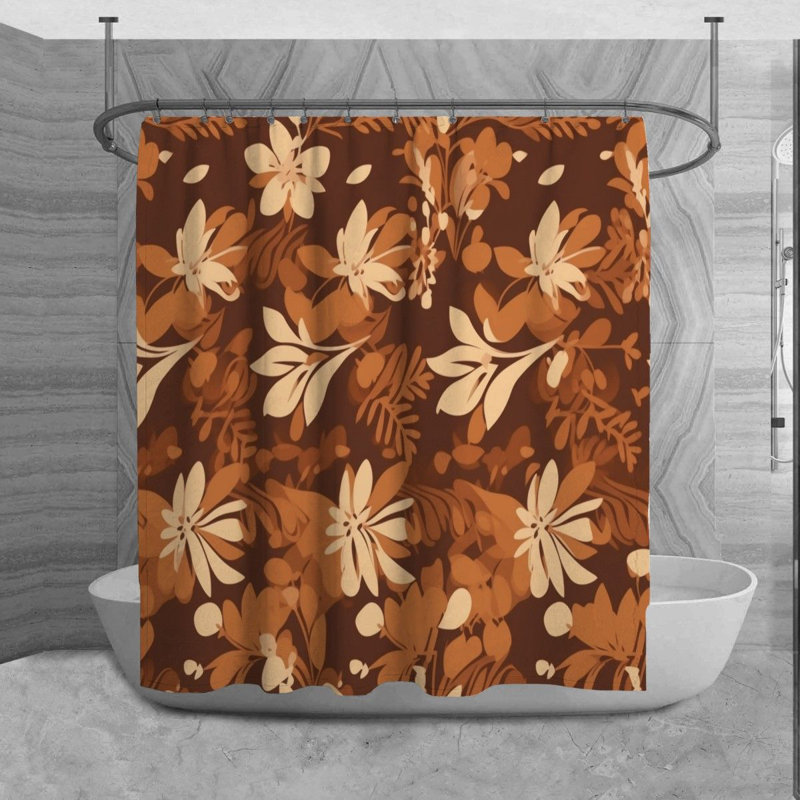 Motif floral de rideau de douche_6011, H 84 po x l 70 po